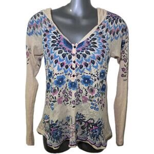 Free People Winter Garden Hooded Henley Aso Alex Russo Women's Size XS Rare Boho